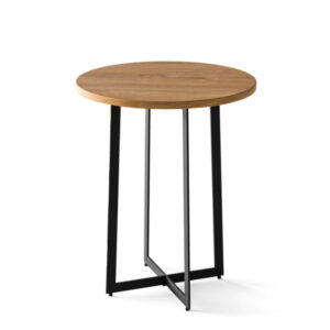 Klappbarer Stehtisch mit Tischplatte aus Eiche.