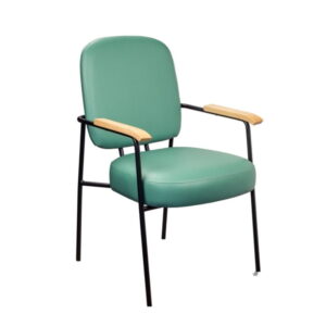 Bequemer Stapelsessel mit Armlehnen in grün